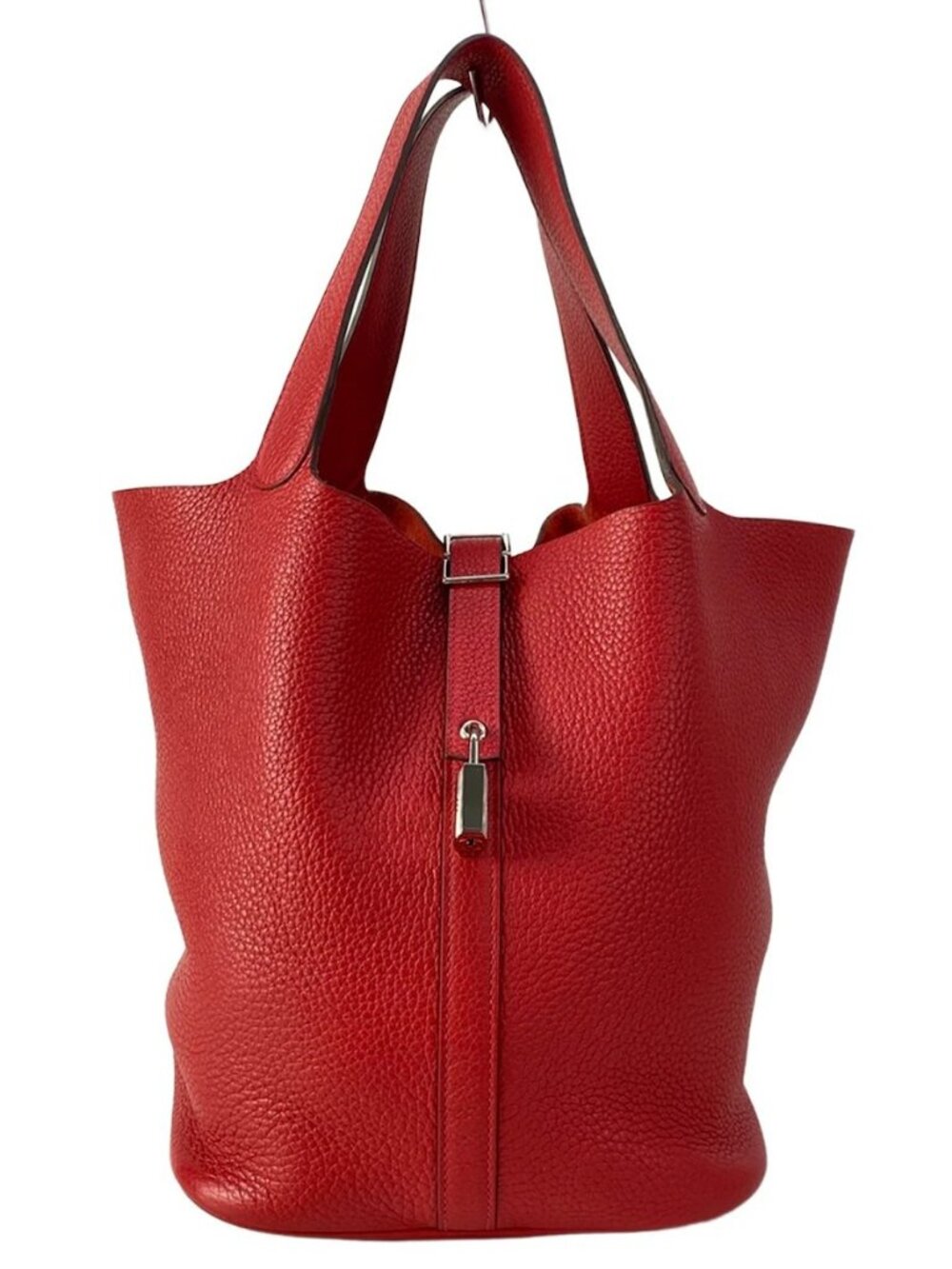 HERMES Picotin Lock GM - Rouge Casaque Taurillon Clemence Square Q Handbag